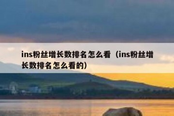 ins粉丝增长数排名怎么看（ins粉丝增长数排名怎么看的）