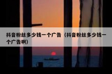 抖音粉丝多少钱一个广告（抖音粉丝多少钱一个广告啊）