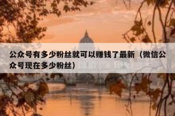 公众号有多少粉丝就可以赚钱了最新（微信公众号现在多少粉丝）