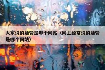 大家说的油管是哪个网站（网上经常说的油管是哪个网站）