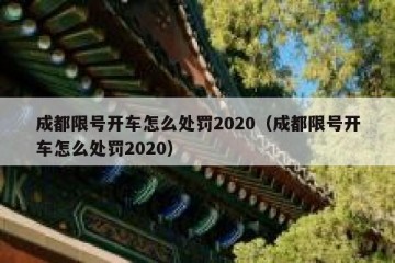 成都限号开车怎么处罚2020（成都限号开车怎么处罚2020）