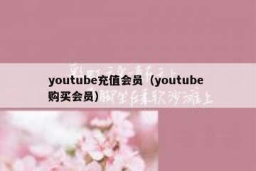 youtube充值会员（youtube 购买会员）