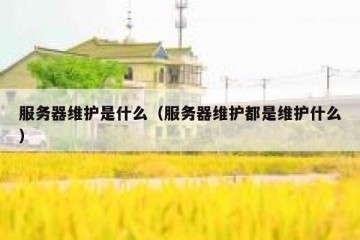 服务器维护是什么（服务器维护都是维护什么）