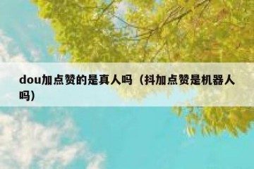 dou加点赞的是真人吗（抖加点赞是机器人吗）