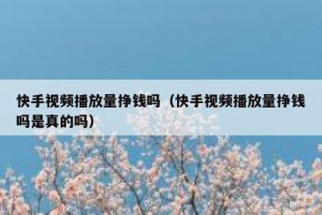 快手视频播放量挣钱吗（快手视频播放量挣钱吗是真的吗）
