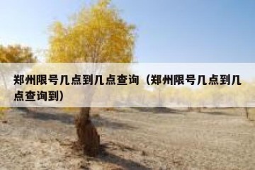 郑州限号几点到几点查询（郑州限号几点到几点查询到）