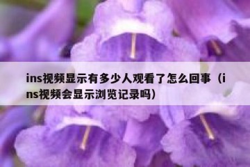 ins视频显示有多少人观看了怎么回事（ins视频会显示浏览记录吗）