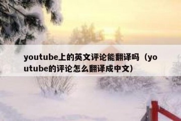 youtube上的英文评论能翻译吗（youtube的评论怎么翻译成中文）