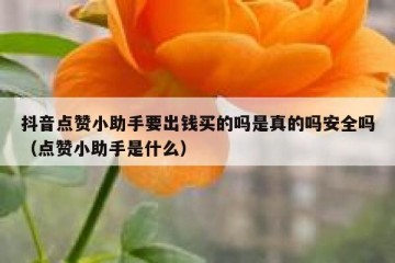 抖音点赞小助手要出钱买的吗是真的吗安全吗（点赞小助手是什么）