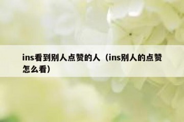 ins看到别人点赞的人（ins别人的点赞怎么看）