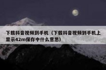 下载抖音视频到手机（下载抖音视频到手机上显示42m保存中什么意思）