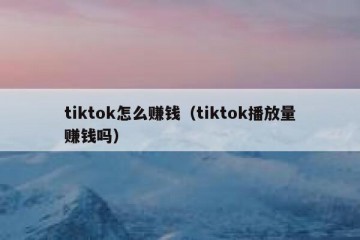 tiktok怎么赚钱（tiktok播放量赚钱吗）