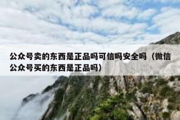 公众号卖的东西是正品吗可信吗安全吗（微信公众号买的东西是正品吗）
