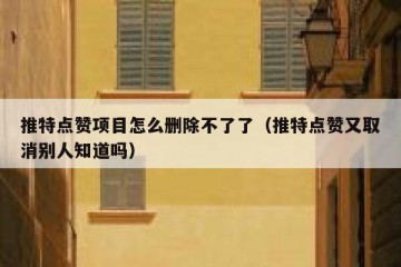 推特点赞项目怎么删除不了了（推特点赞又取消别人知道吗）