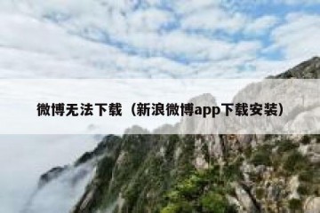 微博无法下载（新浪微博app下载安装）