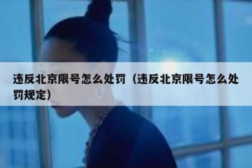 违反北京限号怎么处罚（违反北京限号怎么处罚规定）