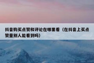 抖音购买点赞和评论在哪里看（在抖音上买点赞量别人能看到吗）