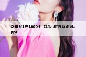 涨粉丝1元1000个（24小时自助刷网app）
