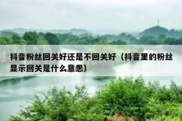 抖音粉丝回关好还是不回关好（抖音里的粉丝显示回关是什么意思）