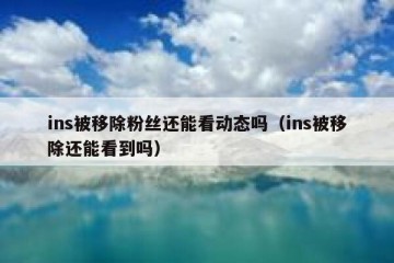 ins被移除粉丝还能看动态吗（ins被移除还能看到吗）