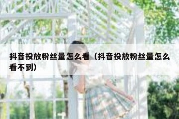 抖音投放粉丝量怎么看（抖音投放粉丝量怎么看不到）