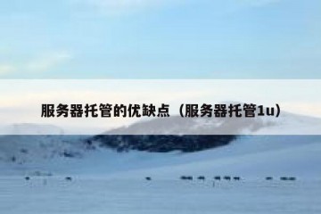 服务器托管的优缺点（服务器托管1u）