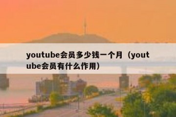 youtube会员多少钱一个月（youtube会员有什么作用）
