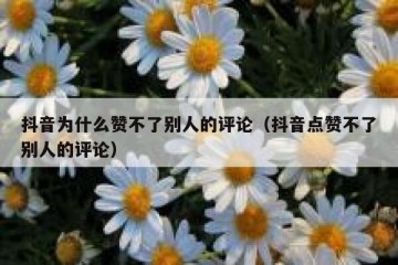 抖音为什么赞不了别人的评论（抖音点赞不了别人的评论）