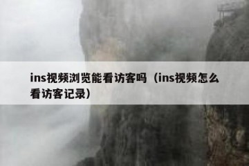 ins视频浏览能看访客吗（ins视频怎么看访客记录）