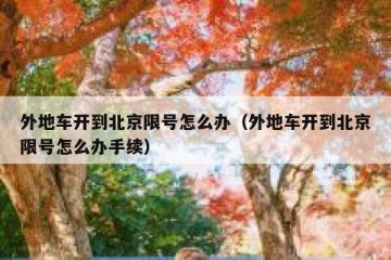 外地车开到北京限号怎么办（外地车开到北京限号怎么办手续）
