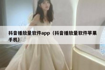 抖音播放量软件app（抖音播放量软件苹果手机）
