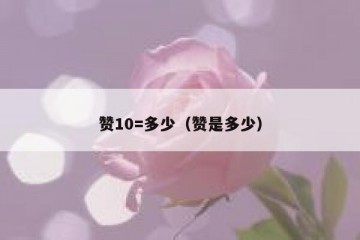 赞10=多少（赞是多少）