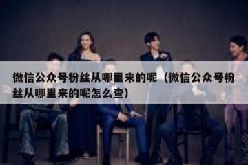 微信公众号粉丝从哪里来的呢（微信公众号粉丝从哪里来的呢怎么查）