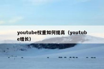 youtube权重如何提高（youtube增长）