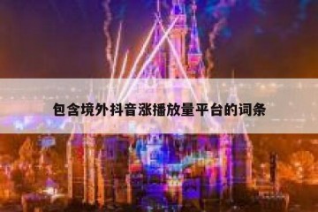 包含境外抖音涨播放量平台的词条