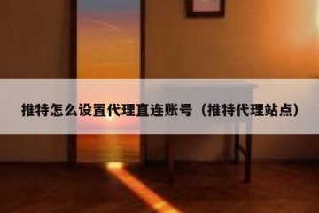 推特怎么设置代理直连账号（推特代理站点）