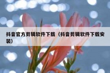 抖音官方剪辑软件下载（抖音剪辑软件下载安装）