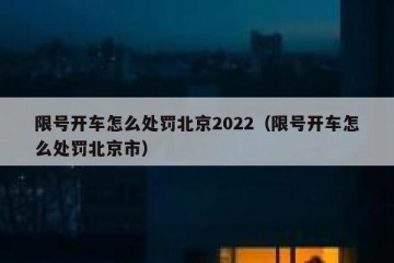 限号开车怎么处罚北京2022（限号开车怎么处罚北京市）