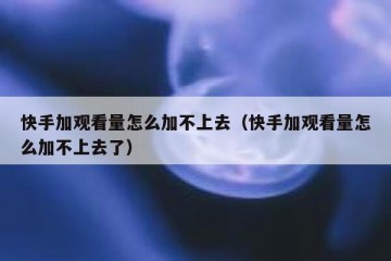 快手加观看量怎么加不上去（快手加观看量怎么加不上去了）