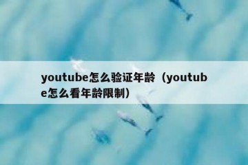 youtube怎么验证年龄（youtube怎么看年龄限制）