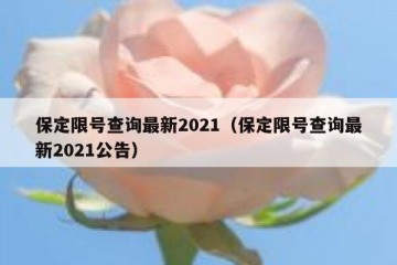 保定限号查询最新2021（保定限号查询最新2021公告）