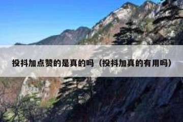 投抖加点赞的是真的吗（投抖加真的有用吗）