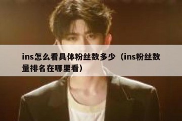 ins怎么看具体粉丝数多少（ins粉丝数量排名在哪里看）