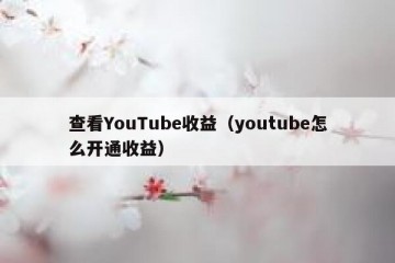 查看YouTube收益（youtube怎么开通收益）