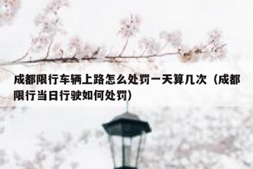成都限行车辆上路怎么处罚一天算几次（成都限行当日行驶如何处罚）