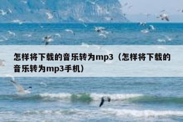 怎样将下载的音乐转为mp3（怎样将下载的音乐转为mp3手机）