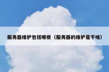 服务器维护包括哪些（服务器的维护是干啥）