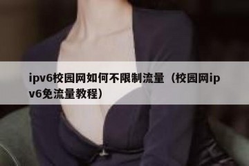 ipv6校园网如何不限制流量（校园网ipv6免流量教程）