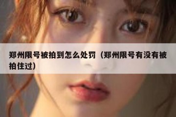 郑州限号被拍到怎么处罚（郑州限号有没有被拍住过）