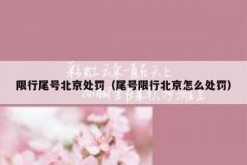 限行尾号北京处罚（尾号限行北京怎么处罚）